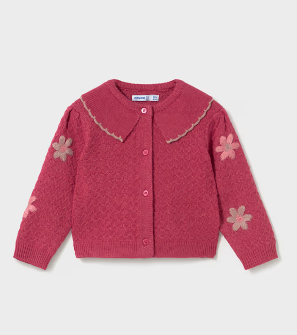 Mayoral - Cardigan in maglia fiori bimba