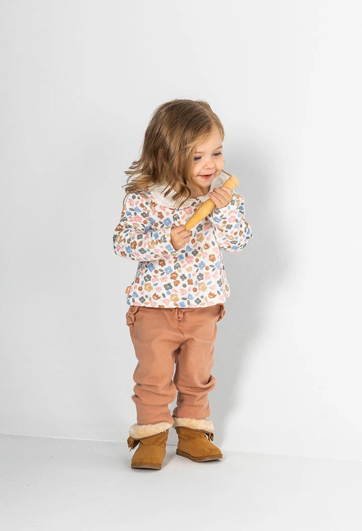 Boboli - Completo in maglia neonata bambina stampa fiori rosa