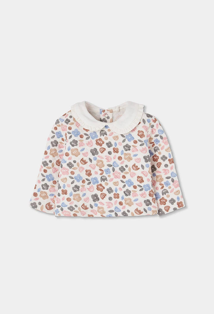 Boboli - Completo in maglia neonata bambina stampa fiori rosa