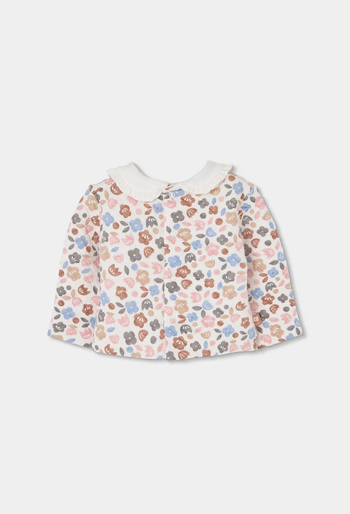 Boboli - Completo in maglia neonata bambina stampa fiori rosa