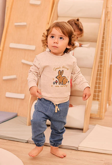 Boboli - Completo in maglia neonata bambina stampa fiori rosa