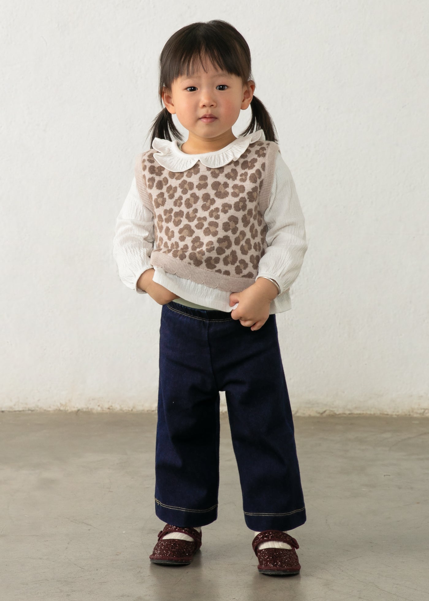 Mayoral - Completo pantalone e blusa con gilet bimba
