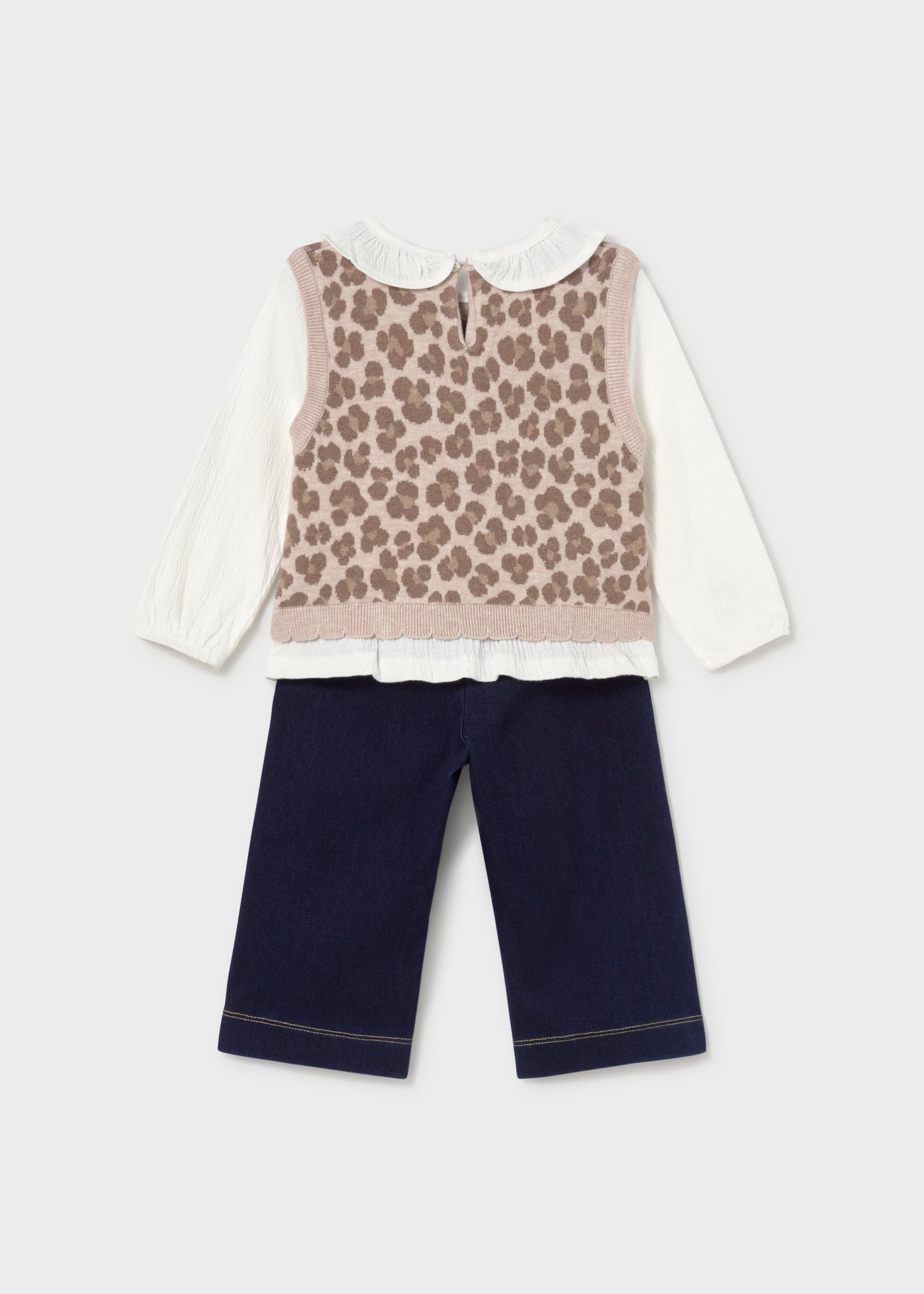Mayoral - Completo pantalone e blusa con gilet bimba