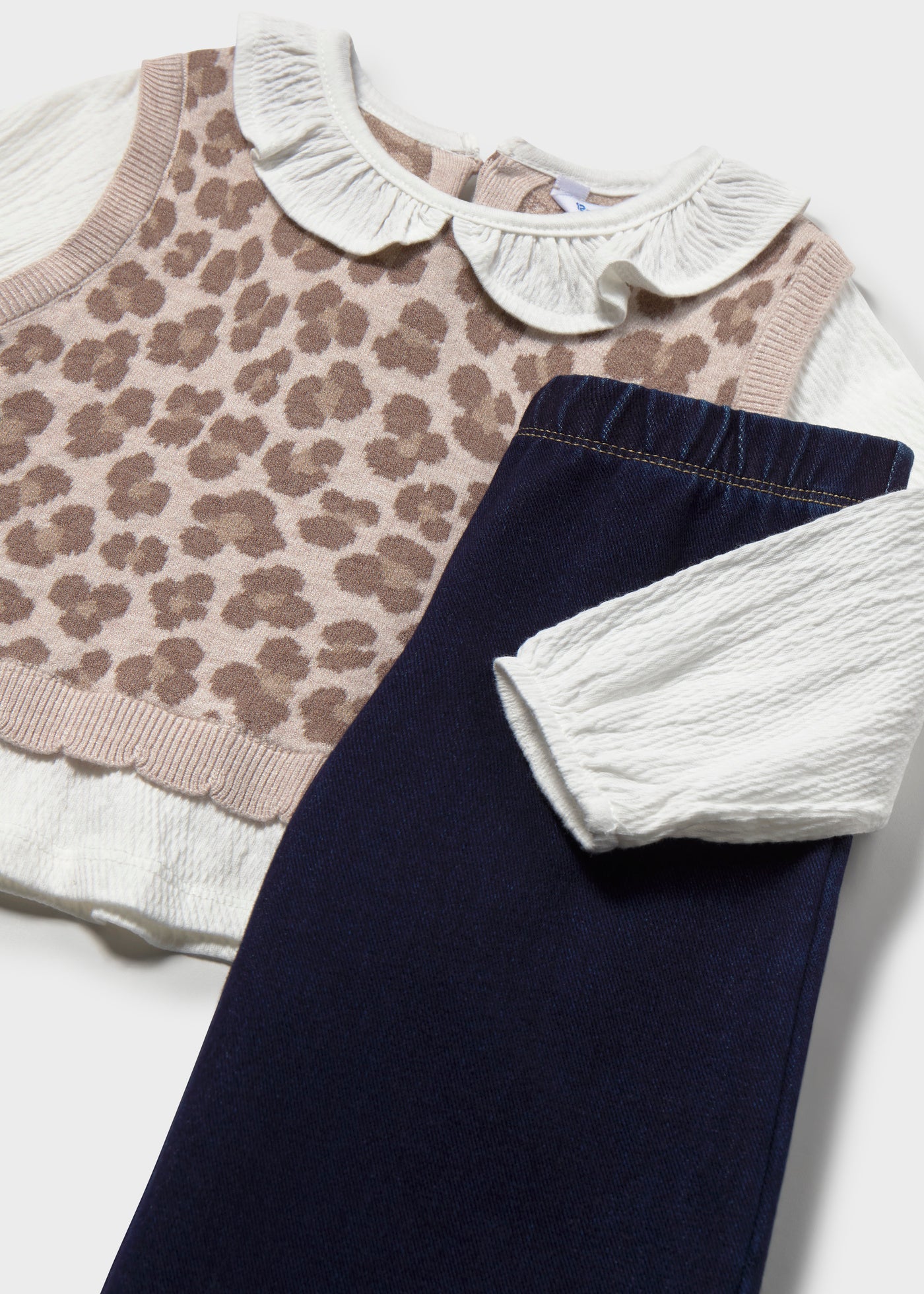 Mayoral - Completo pantalone e blusa con gilet bimba