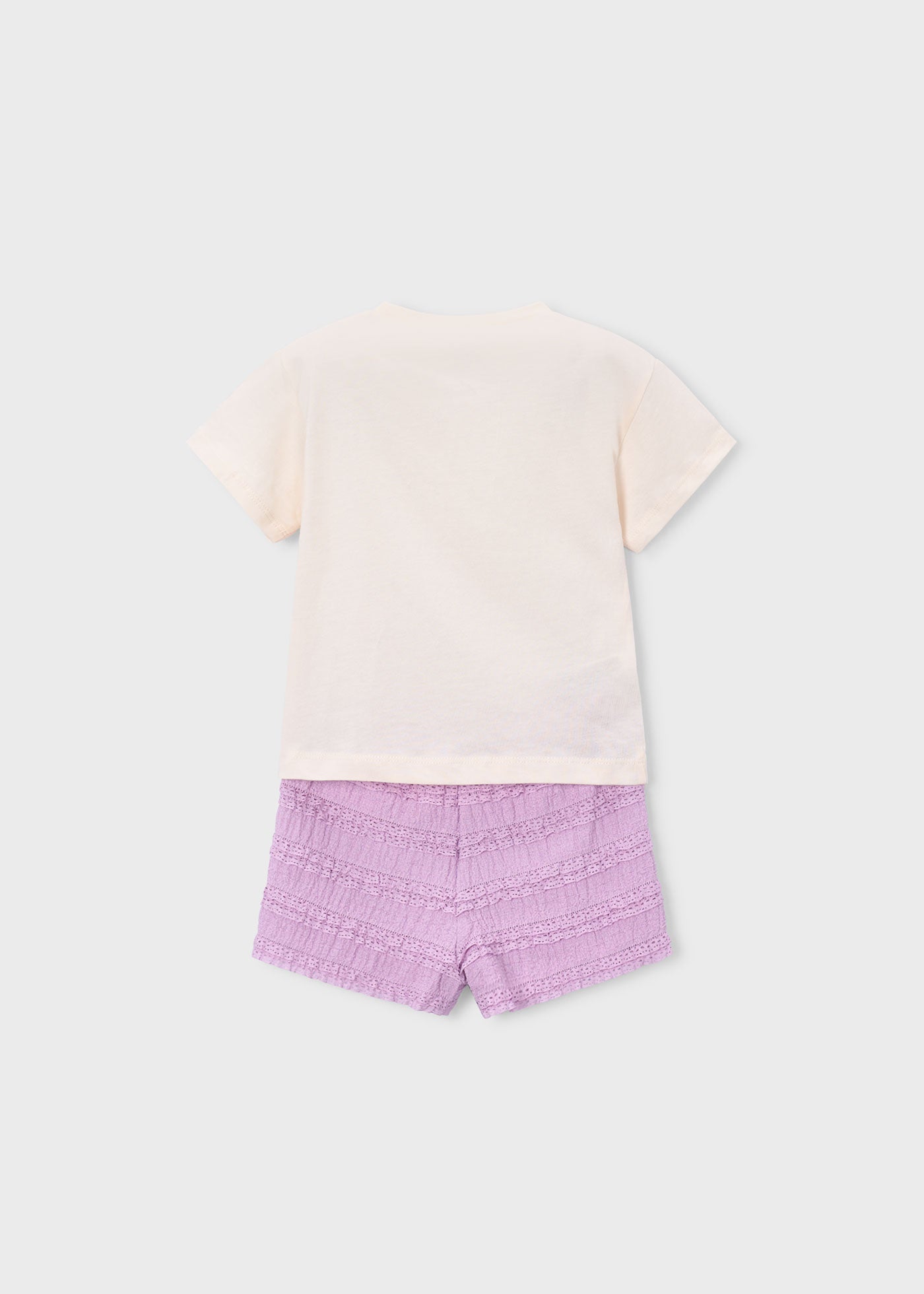 Mayoral - Completo shorts volant e maglietta stampata bambina