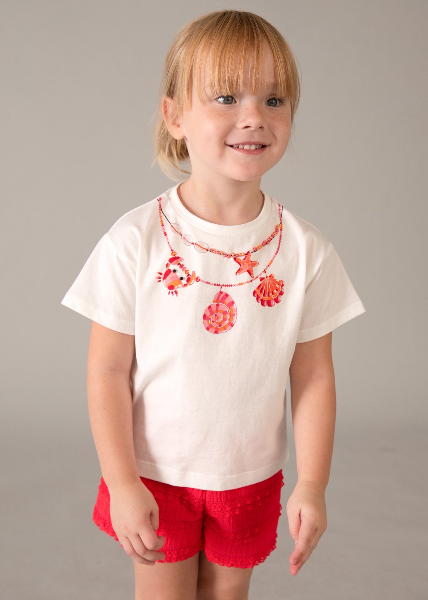 Mayoral - Completo shorts volant e maglietta stampata bambina