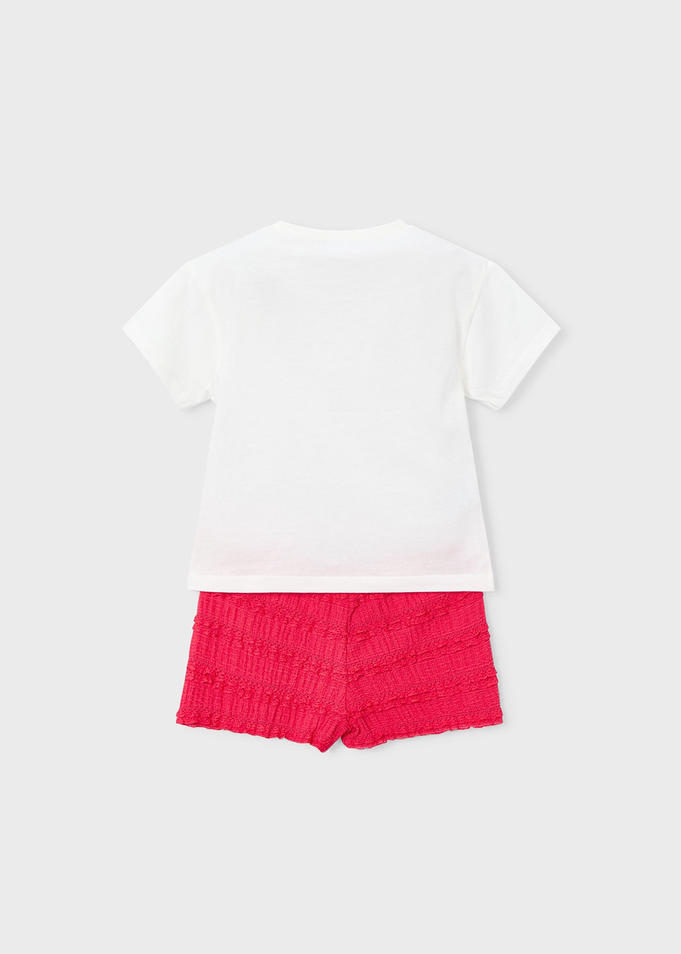Mayoral - Completo shorts volant e maglietta stampata bambina