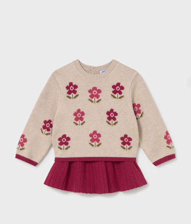 Mayoral - Completo gonna e maglione intarsi neonata