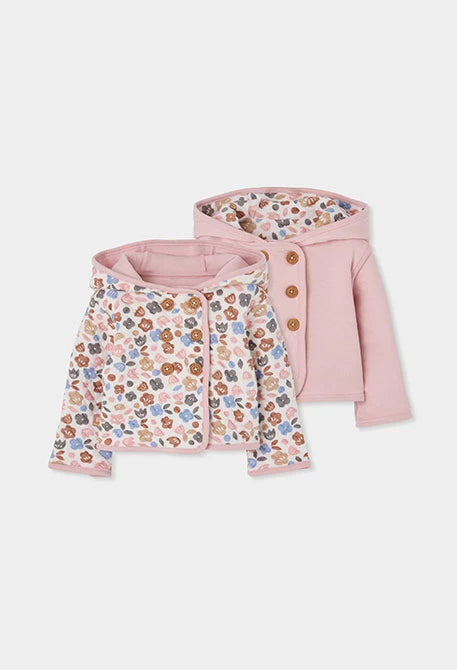 Boboli - Completo in maglia neonata bambina stampa fiori rosa