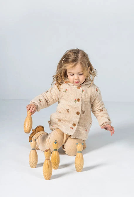 Boboli - Completo in maglia neonata bambina stampa fiori rosa