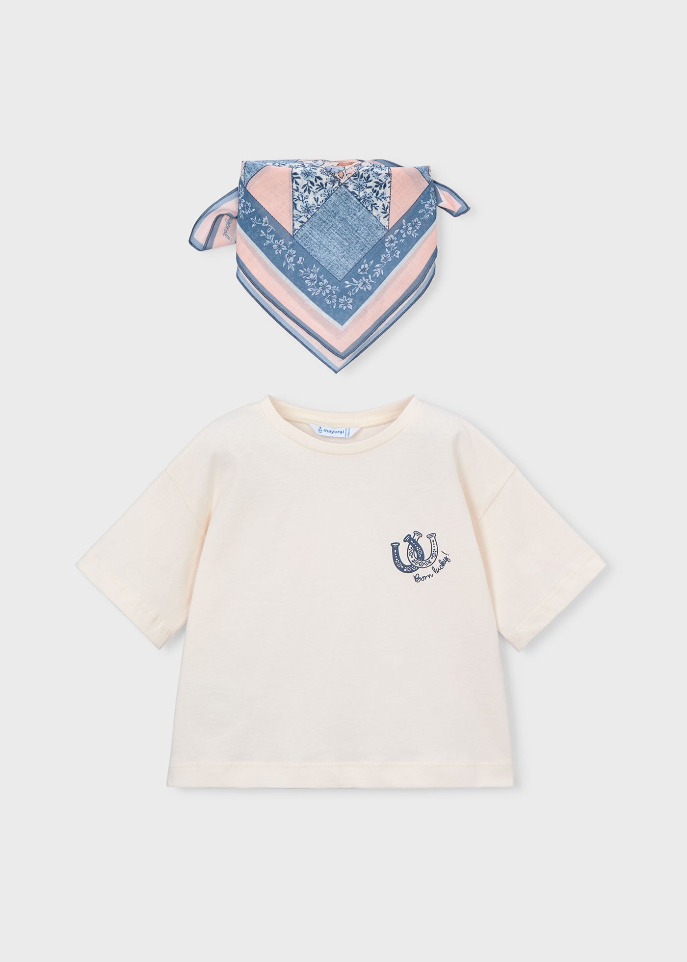 Mayoral - Maglietta con foulard stampato bambina